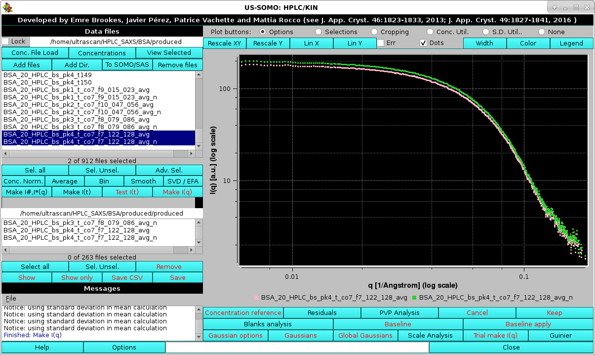 Somo-HPLC/KIN Make I(q) results no I*(q)